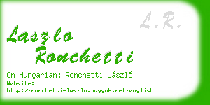 laszlo ronchetti business card